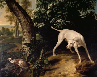 Lovecká scéna, detail z obrazu Alexandre-Francoise Desportese (1661-1743), Francie
