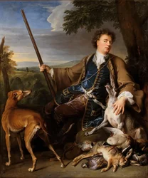 Autoportrét v loveckých šatech, cca 1699.