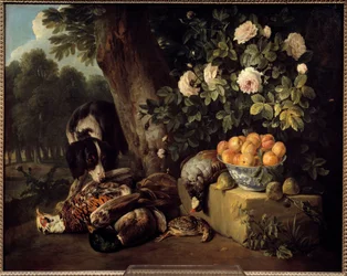 Zátiší s hrou Malba od Francoise Desportese (1661-1743) Paříž 18. století, dekorativní umění