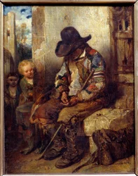 Žebrák se svým receptem Obraz Alexandra Gabriela Decampse (1803-1860) 1833 Ne. 0,41x0,32 m