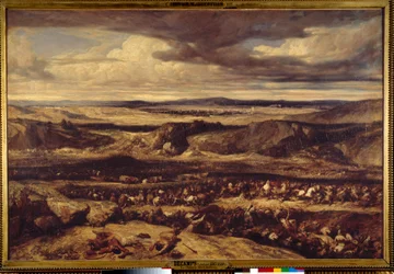 Porážka Cimbres (101 př. n. l.) nebo římský vojevůdce Marius porazil Cimbres v rovině Provence Malba Alexandra Gabriela Decampse (1803-1860) 1833 Sun. 1,3x1,95m