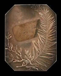 Propletené větve vavřínu a jehličnanů [reverzní], 1897.