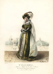 Marie Dorval nebo Madame Allan Dorval jako královna Alžběta v Le Chateau de Kenilworth Jean-Baptiste Blache a Henri Lemaire, Theater de la Porte St. Martin