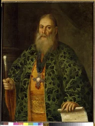 Portrét otce Fjodora Dubianského. (Portrét Fedora Dubjanského). Obraz Alexeje Petroviče Antropova (1716-1795), olej na plátně