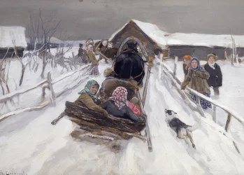 Jízda na saních během karnevalové sezóny. 1910