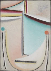 Abstraktní hlava: růžová-světle modrá, 1929