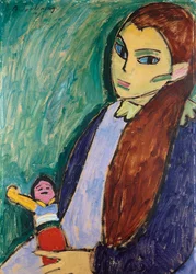 Dívka s panenkou, 1910