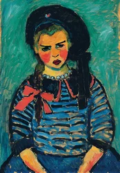 Dívka s červenou mašlí; Dívka s červenou stuhou, 1911