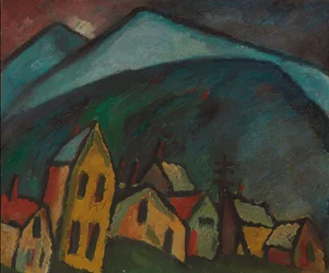 horská krajina s domy; Horská krajina s domy, 1912