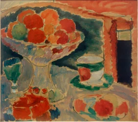 Still Life with Fruit Bowl, Bohemian Glass and Empire Cup (Zátiší s miskou ovoce, českým sklem a empírovým šálkem)