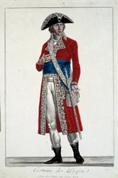 Rytina Prefet v červeném kostýmu od Alexise Chataigniera (1772-1817)