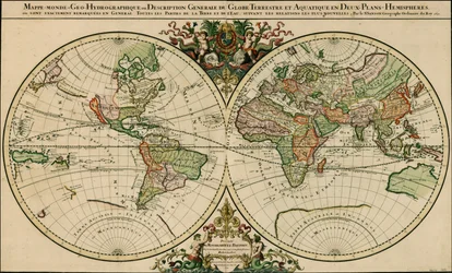 Mapa světa z roku 1691, Alexis-Hubert Jaillot