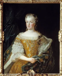 Portrét královny Marie Lesczinské (1703-1768). Obraz Alexis Simon Belle (1674-1734)