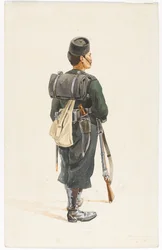 Střelec 4. pluku Gurkha v pochodovém pořadí, 1890