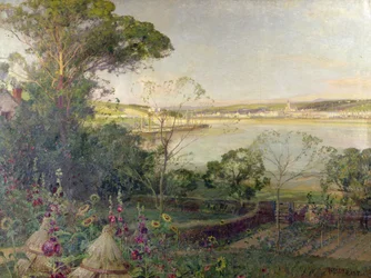 Sunlit Haven (olej na plátně)