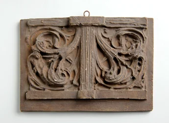Maketa pro dvojitý panel listů pro korunu na soše dobročinnosti na památníku v Alexandrii, kolem roku 1932 (bronzová omítka)