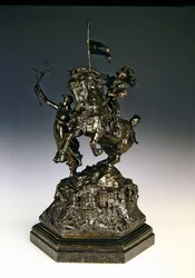 Svatý Jiří a drak, Vítězství v čele (bronz)