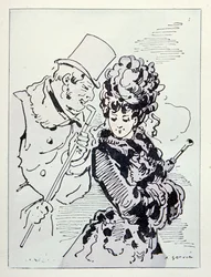 Na asfaltu, ilustrace z Les Parisiennes, c.1870