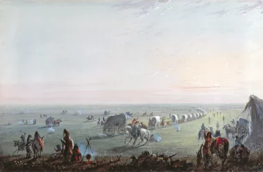 Balení tábora při východu slunce, 1837
