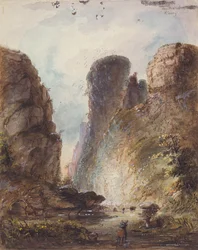 Ďáblova brána, cca 1850-60 (mytí, pero a inkoust na papíře)