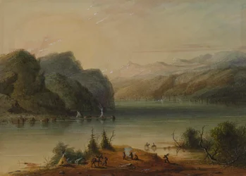 Scéna u jezera – pohoří Wind River