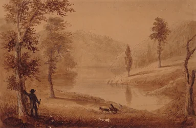 Labutí jezero, cca 1837 (akvarel na papíře)