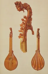 Cittern vyrobený Antoniem Stradivariusem (asi 1644-1737) 1700, z 