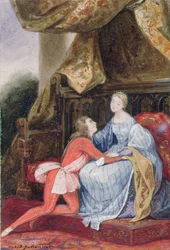 Dvorská láska, asi 1830 (kvaš na papíře)
