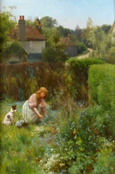 Sbírání divokých květin v živém plotu, 1895