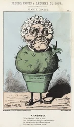 Grasse Plant: Cartoon on Adolphe Crémieux - nemocný. od 25. 2. 1871 v „Květiny, ovoce a zelenina dne“