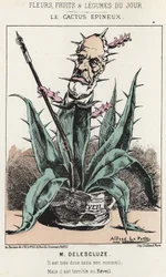 Le Cactus Spineux: Cartoon on Louis Charles Delescluze (1809 - 1871) - nemoc. od 16. 1. 1871 v „Květiny, ovoce a zelenina dne“