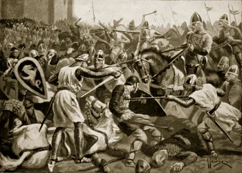 Robert zajatý u Tinchebralu, 1106, ilustrace z knihy "Hutchinson