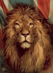 The British Lion Awake (chromolitho)