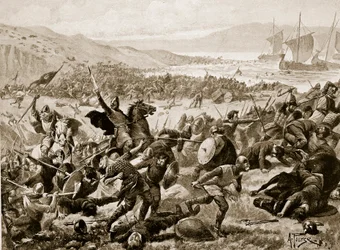 Velká bitva u Brunanburhu, 937, ilustrace z knihy „Hutchinson