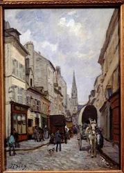 Hlavní ulice v Argenteuil. Obraz Alfreda Sisleyho (1839-1899)