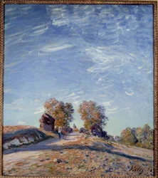 Cesta stoupající ke slunci. Obraz Alfreda Sisleyho (1839 - 1899)