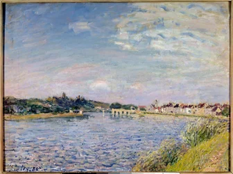 Pohled na Mammes na obraz Loing od Alfreda Sisleyho (1839-1899) 1886 Sun. 0,54x0,73 m Dijon, Muzeum výtvarných umění