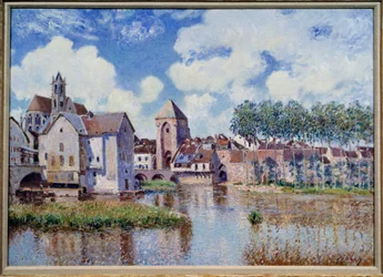 Pohled na Moret na Loing. Obraz Alfreda Sisleyho (1839-1899)