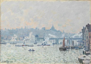 Pohled na Temži: Charing Cross Bridge, 1874