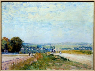 Pohled na chemin de Montbuisson do Louveciennes Obraz Alfreda Sisleyho (1839-1899) 19. století Sun. 0,46x0,61 m Paříž, Muzeum Orangerie