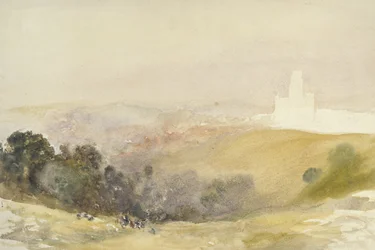 Durham z Red Hills, 1880-86 (akvarel přes grafit, na papíře)
