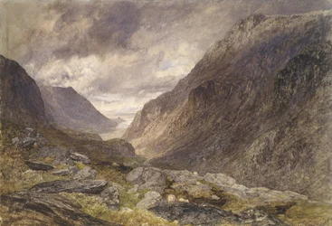 Pass of Llanberis, c.1853 (akvarel na papíře)