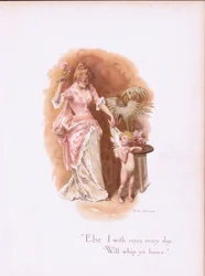 Já s růžemi každý den, budu tě proto bičovat., z Some Old Love Songs vydané nakladatelstvím Hildesheimer & Faulkner, 1892