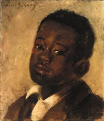 Hlava černošského chlapce, konec 19.-začátek 20. století.