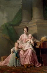 Královna Šarlota (1744-1818) se svými dvěma nejstaršími syny