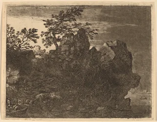 Velká skála u řeky, pravděpodobně c. 16451656.