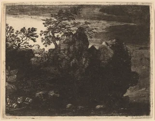 Velká skála u řeky, pravděpodobně c. 16451656.