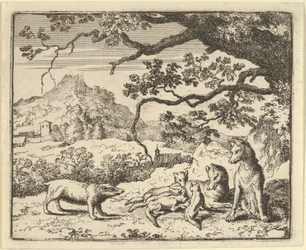 Renard dostává novou citaci od jezevce, 1650-75.