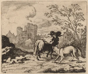 Reynard žádá berana, aby doručil dokument, pravděpodobně c. 16451656.
