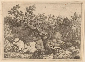 Sportovec u velkého stromu, pravděpodobně c. 16451656.